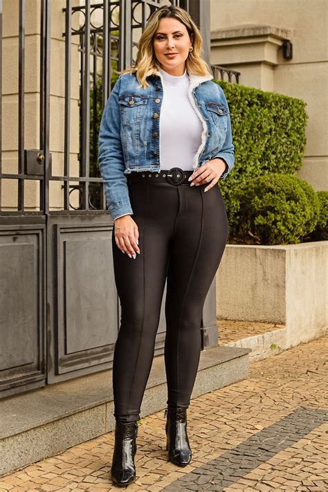 Calça Plus Size Feminina Prada Original de Pregas 